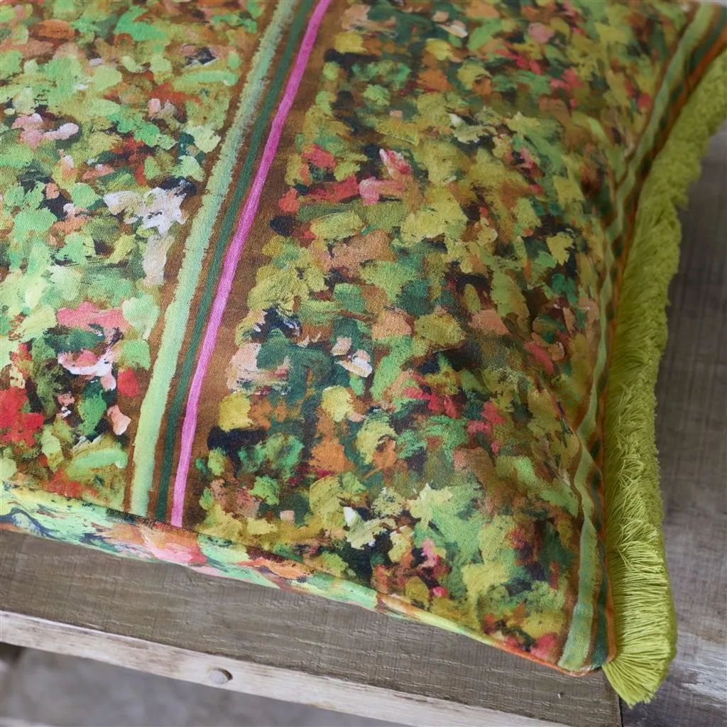 Sanzai Persimmon Velvet Throw Pillow by Designers Guild