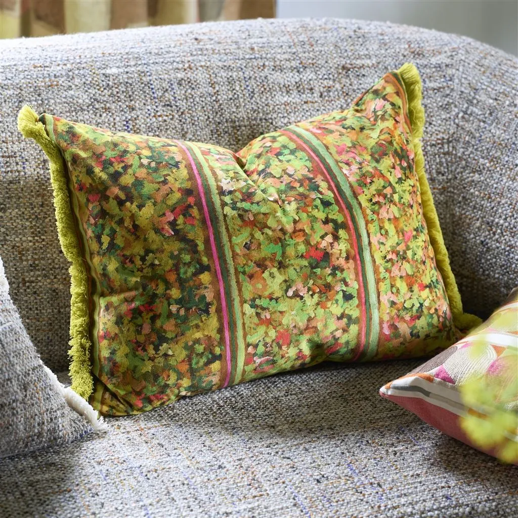 Sanzai Persimmon Velvet Throw Pillow by Designers Guild