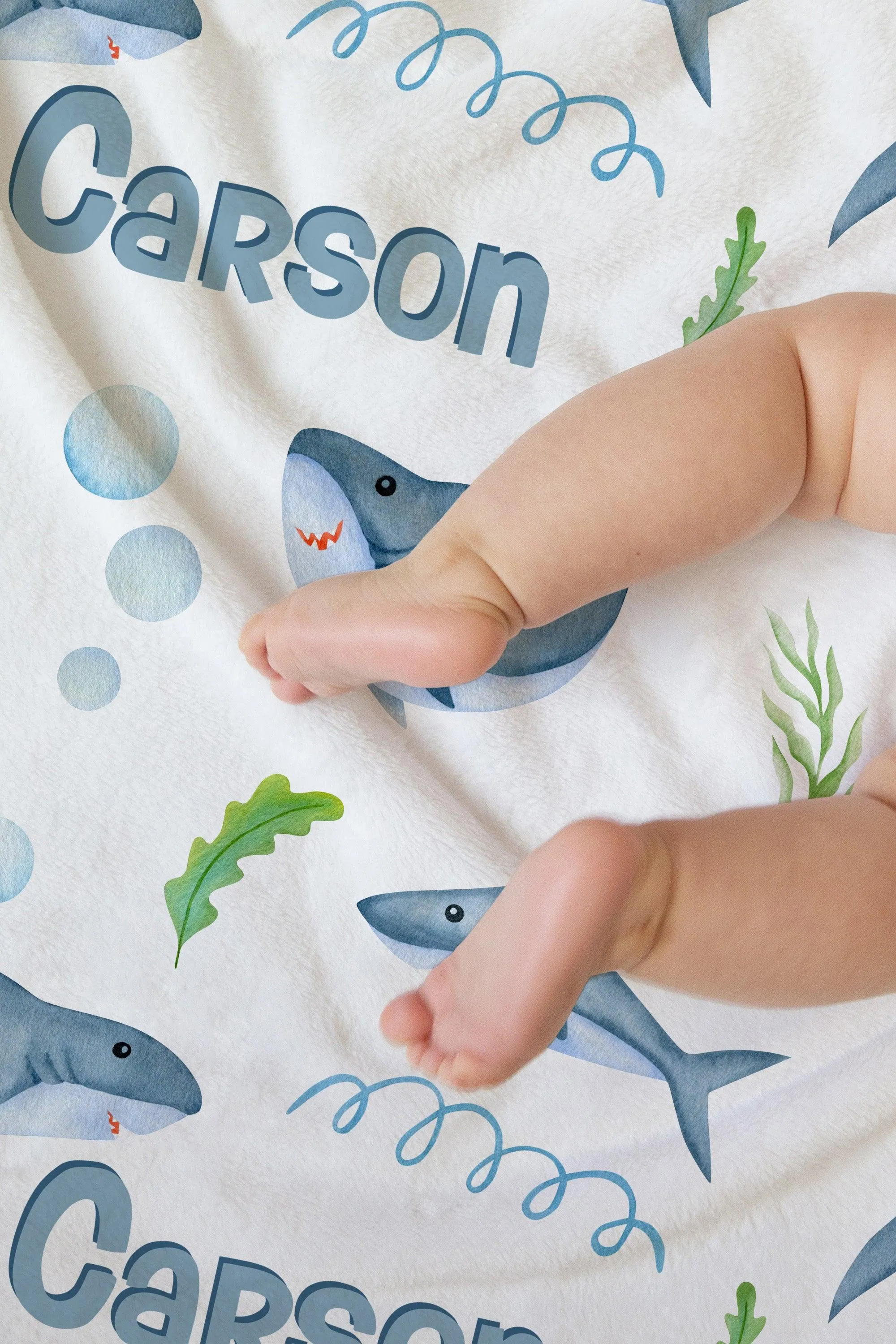 Shark Personalized Minky Blanket