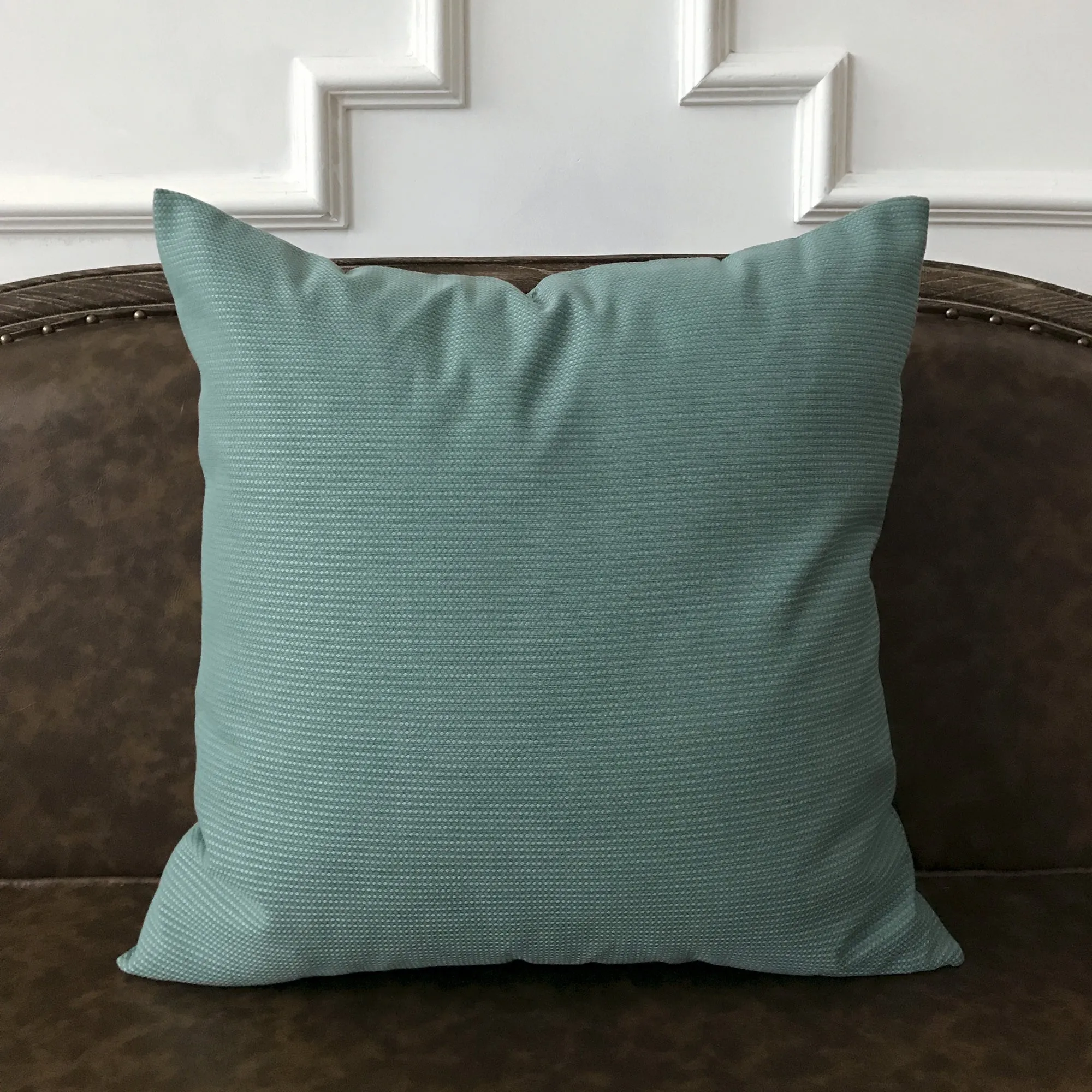 Smoky Turquoise Solid Throw Pillow Cover 22x22