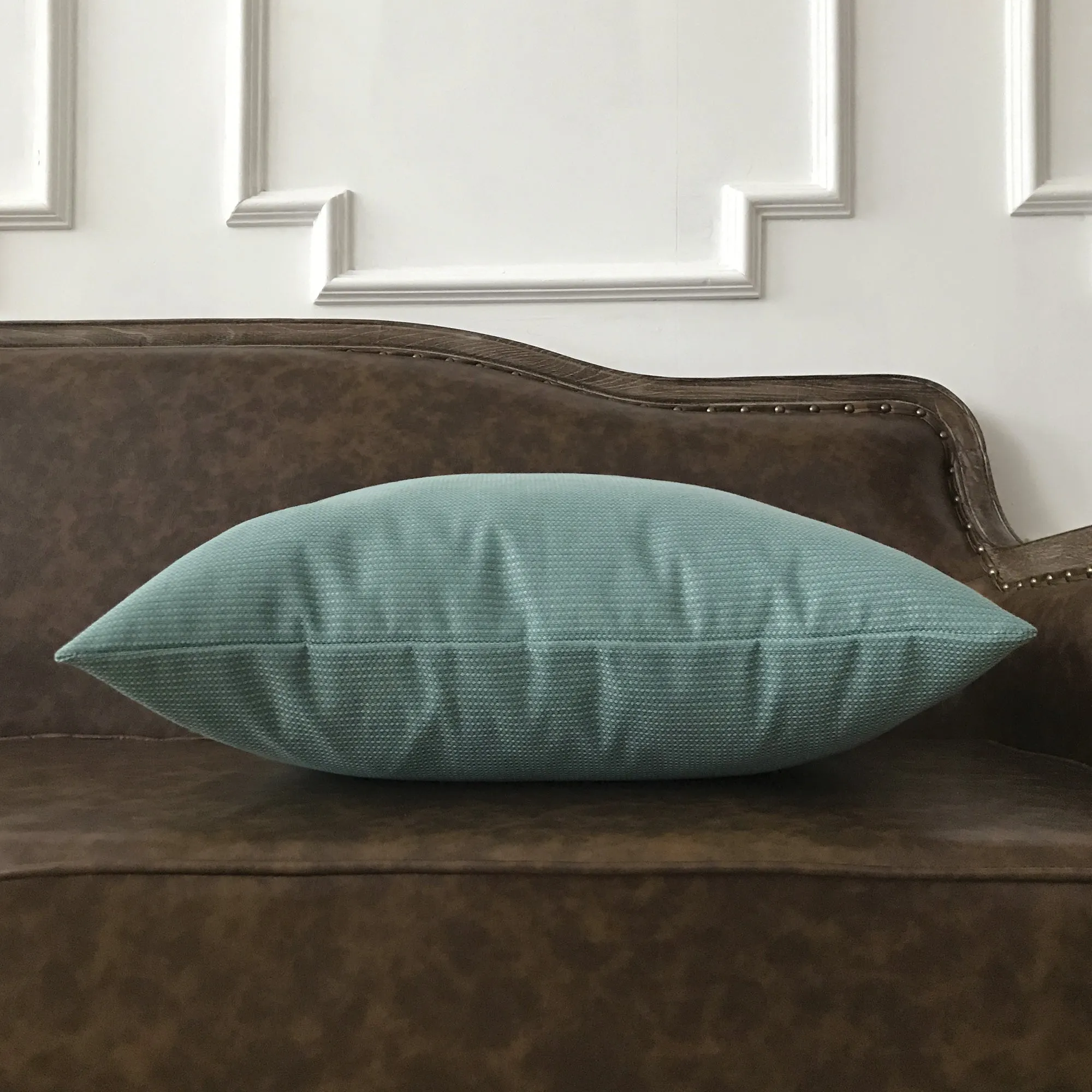 Smoky Turquoise Solid Throw Pillow Cover 22x22