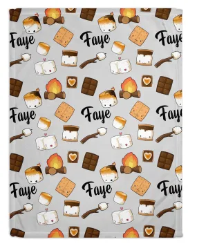 S'mores Personalized Minky Blanket (Sherpa)