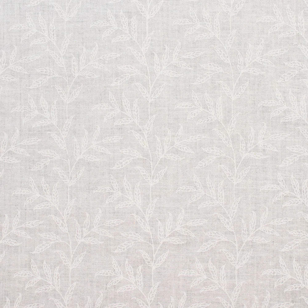 Stacey Lacquer Cotton print - Leafs - White