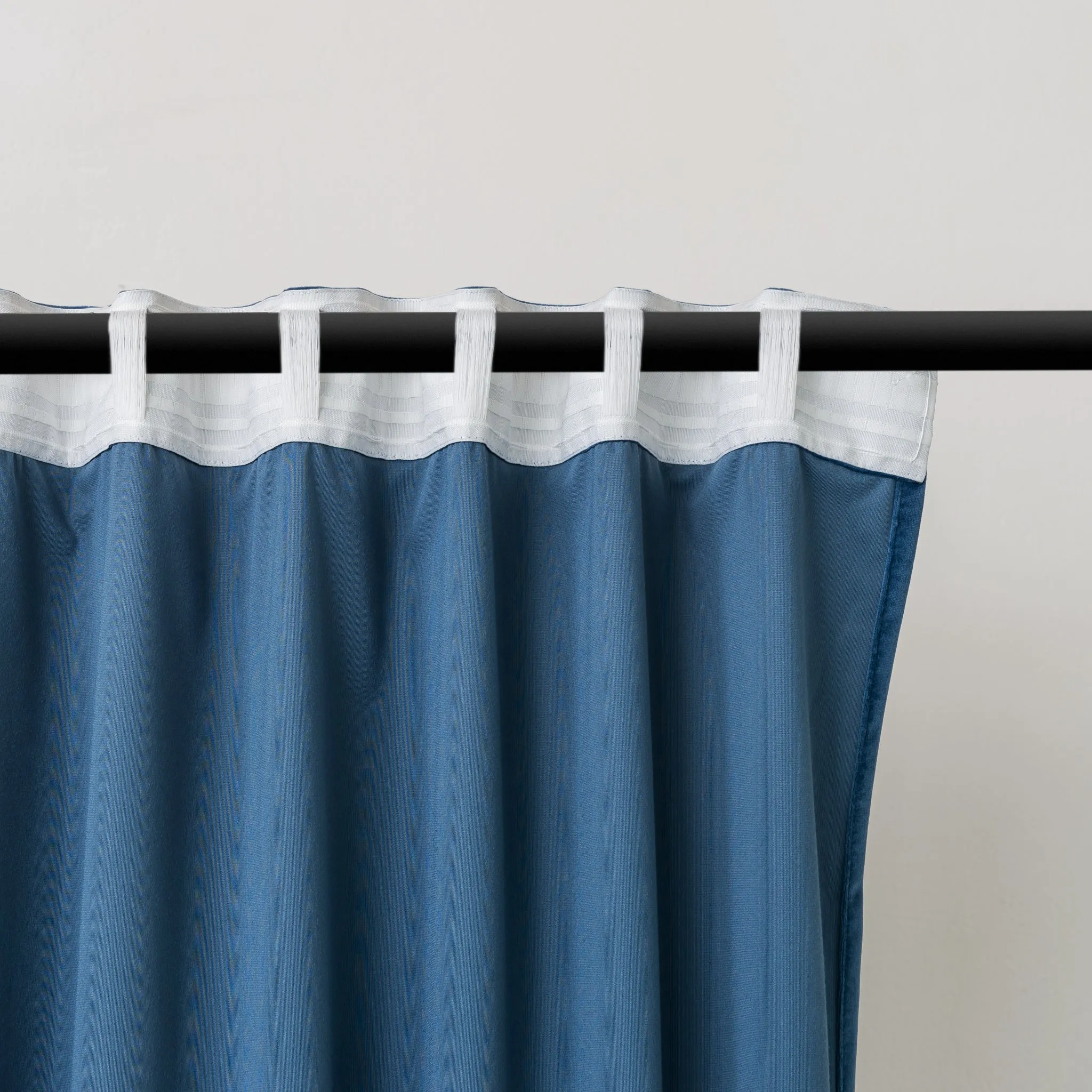 Steel Blue Velvet Blackout Curtain - Multiway Heading - Custom Sizes and Colors