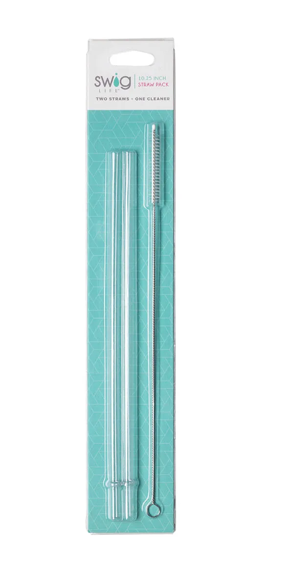 Swig Reusable 3 Pc Straw Packs (2 straws 1 brush)