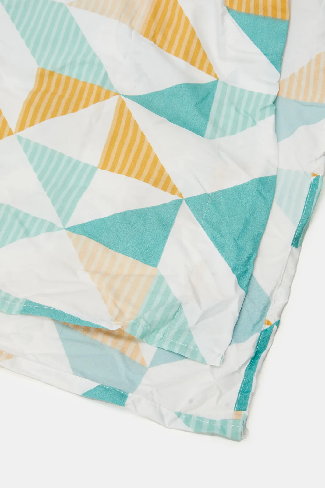 Teal Geometric Print 2-Piece Flat Sheet (Single Size)