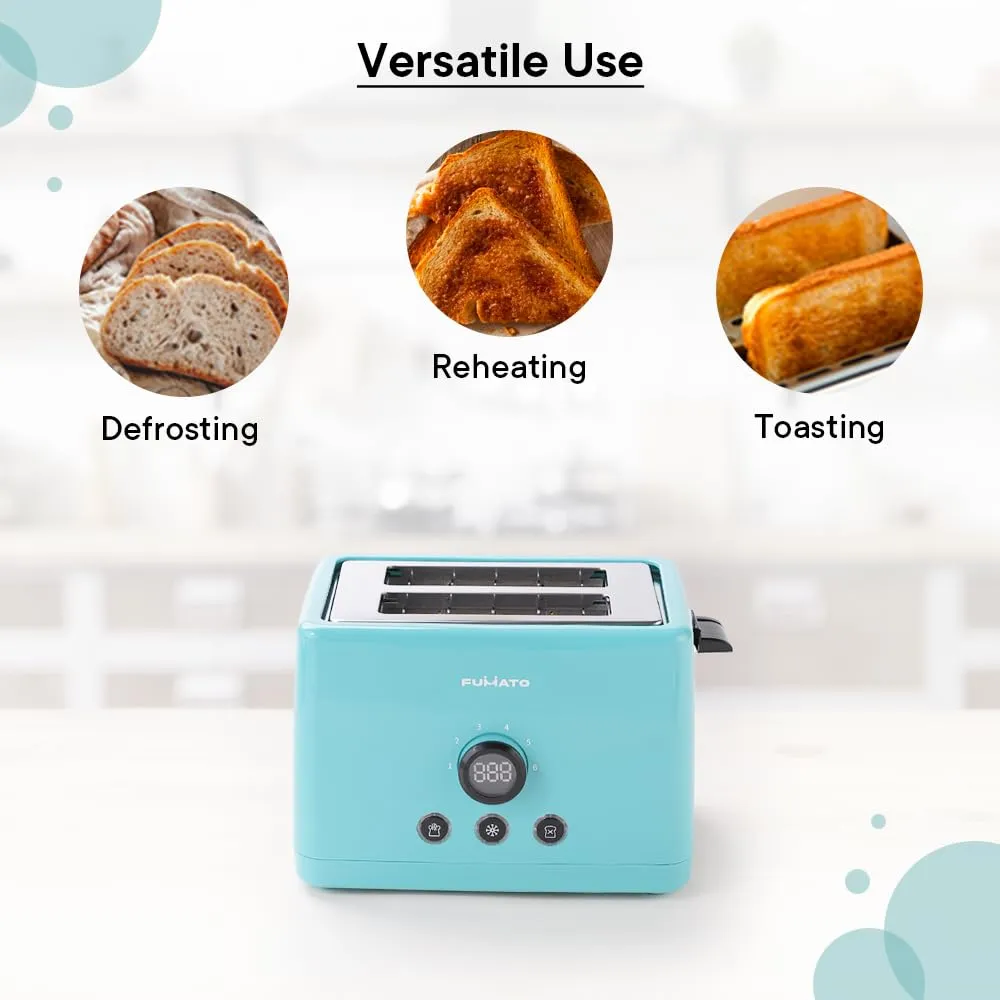 The Better Home FUMATO Anniversary, Wedding Gifts for Couples- 2 Slice Pop-up Toaster- Bun Rack   Electric Portable Hand Blender | House Warming Gifts for New Home | 1 Yr Warranty (Misty Blue)