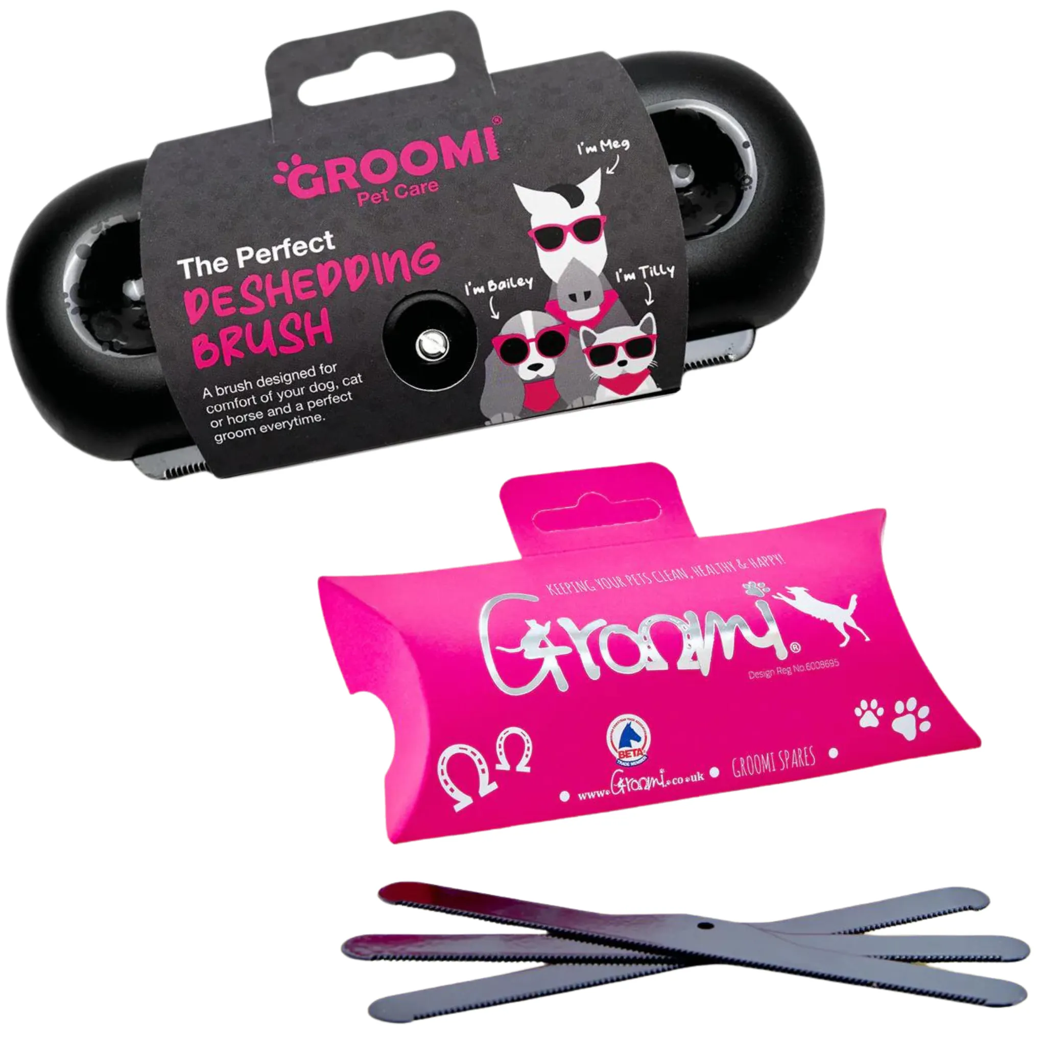 The Groomi Deshedding Tool 2.0, New & Improved Deshedding Brush For Dogs, Cats & Horses