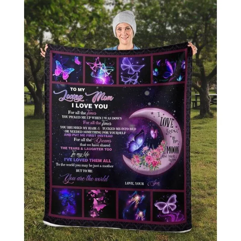 To My Mom - From Son - Butterfly A316 - Premium Blanket