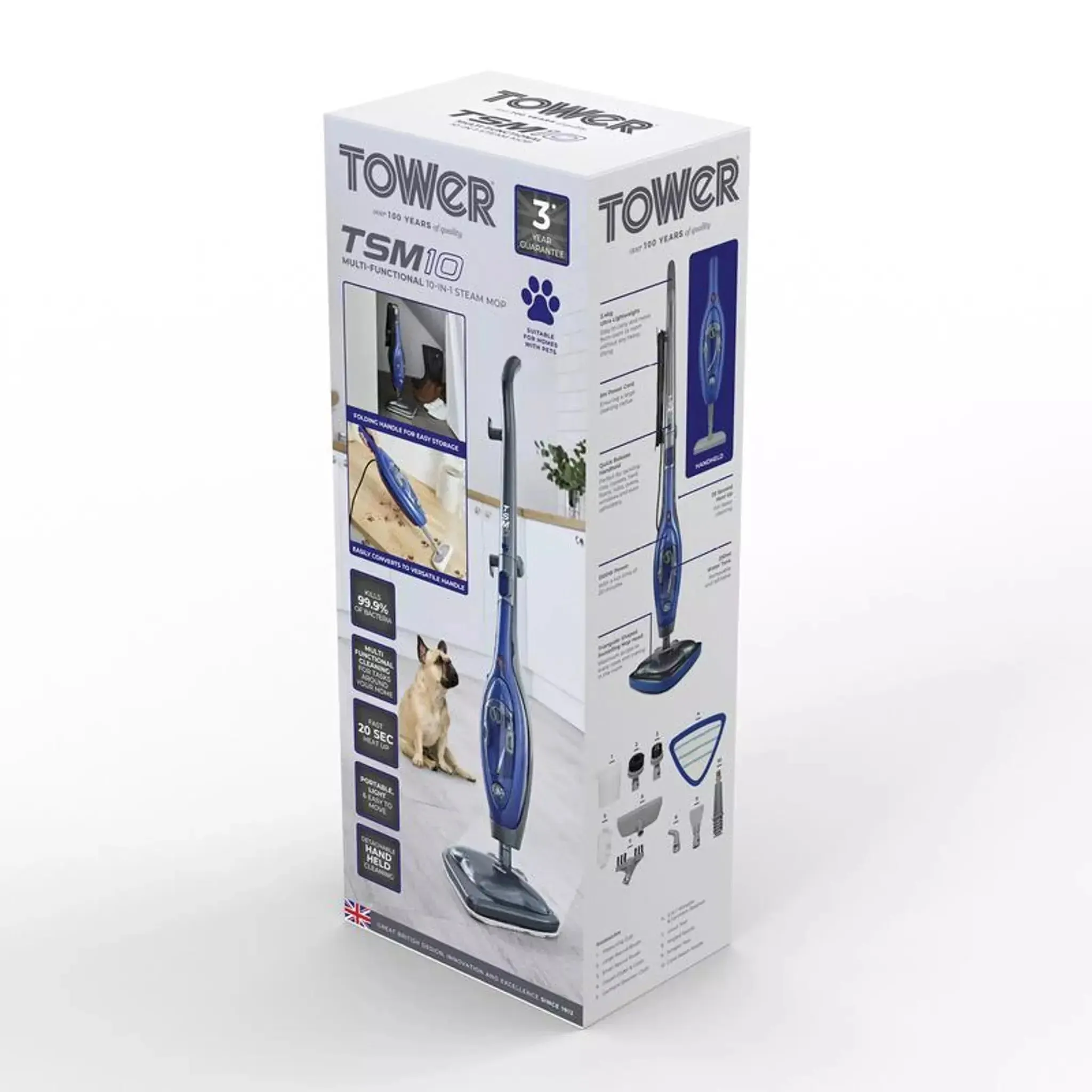 Tower T534000 stick vacuum/electric broom 2-in-1 stick vacuum AC Dry Bagless 1300 W Blue