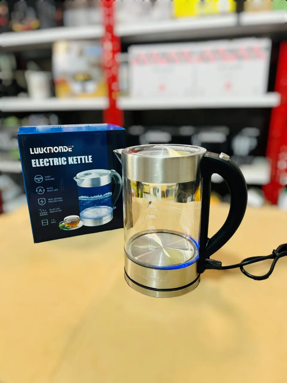 UK Glass Electric Kettle 1.7L