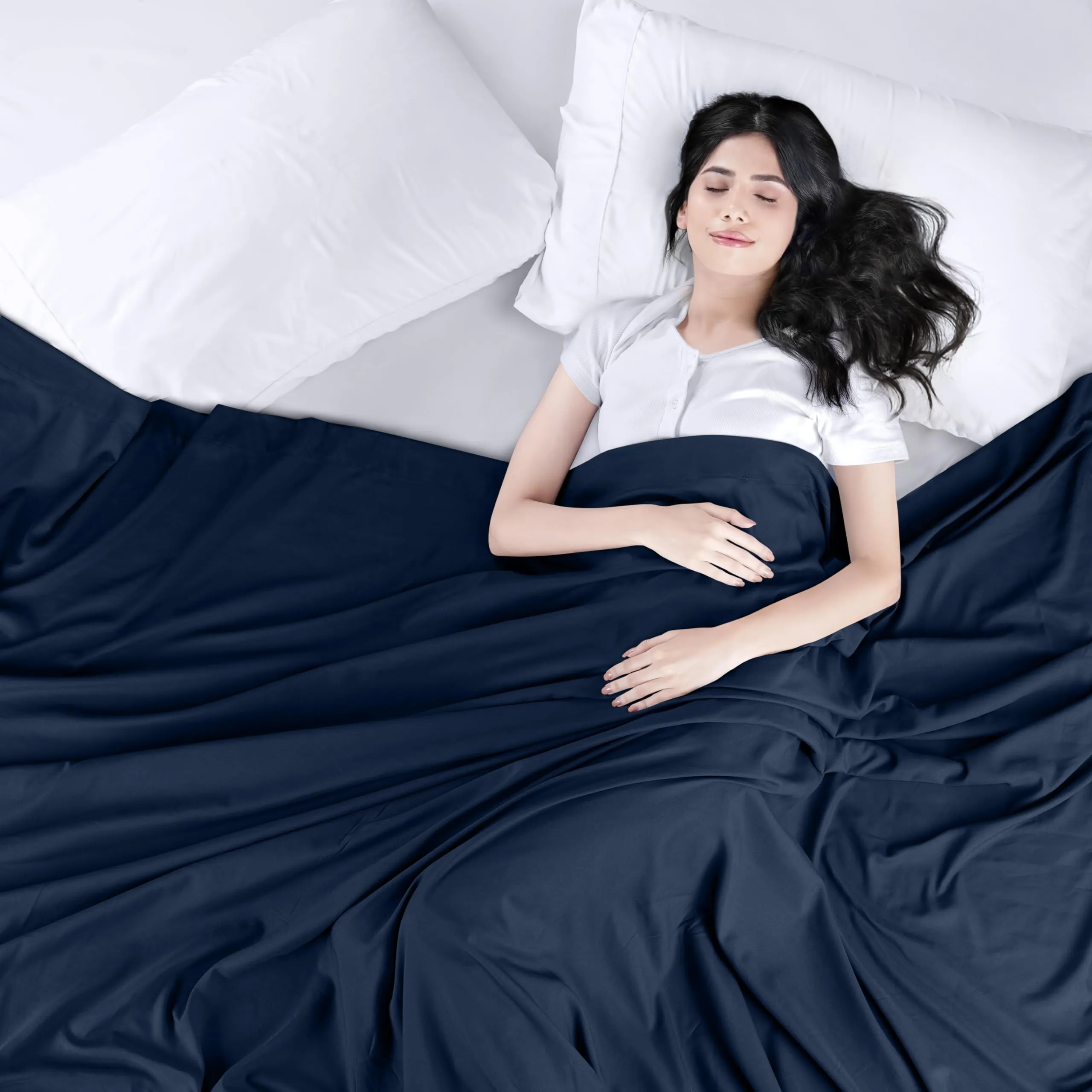 Utopia Bedding Flat Sheets (Queen, Navy)