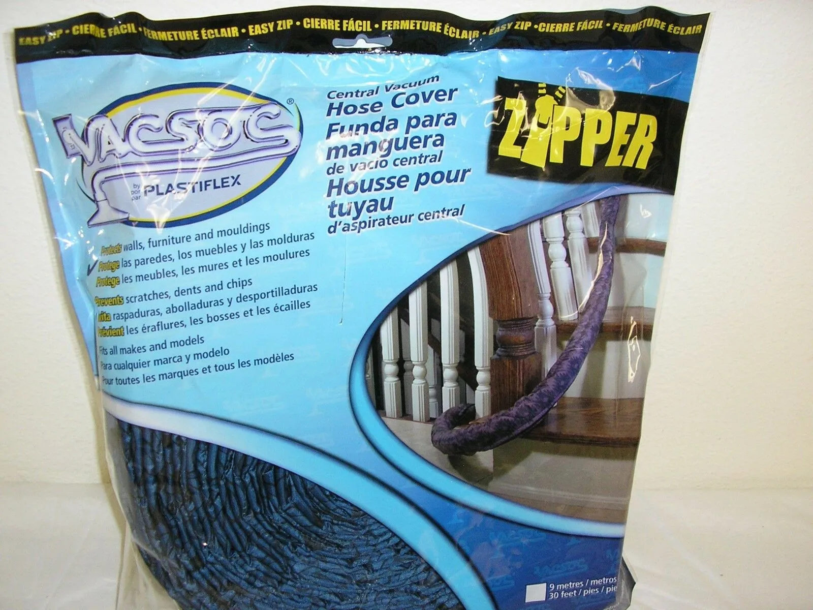 VACSOCK ZIPPERED CENTRAL VACUUM 35FT HOSE SOCK QUILTED