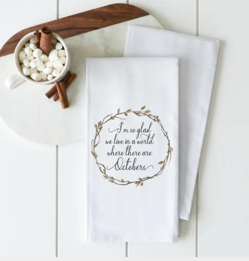 Various Fall Tea Towels | Custom