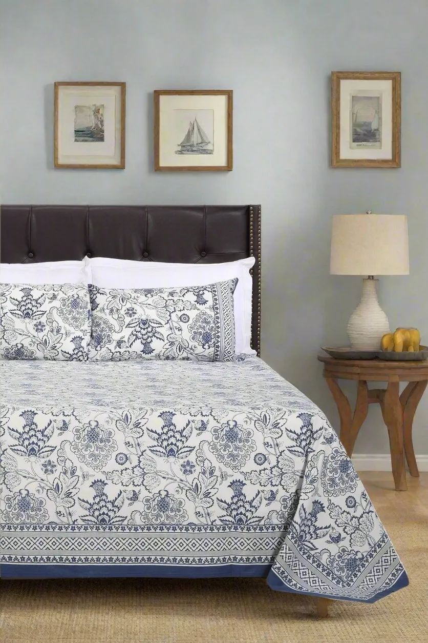 Vintage Orchid Cotton Bedsheet