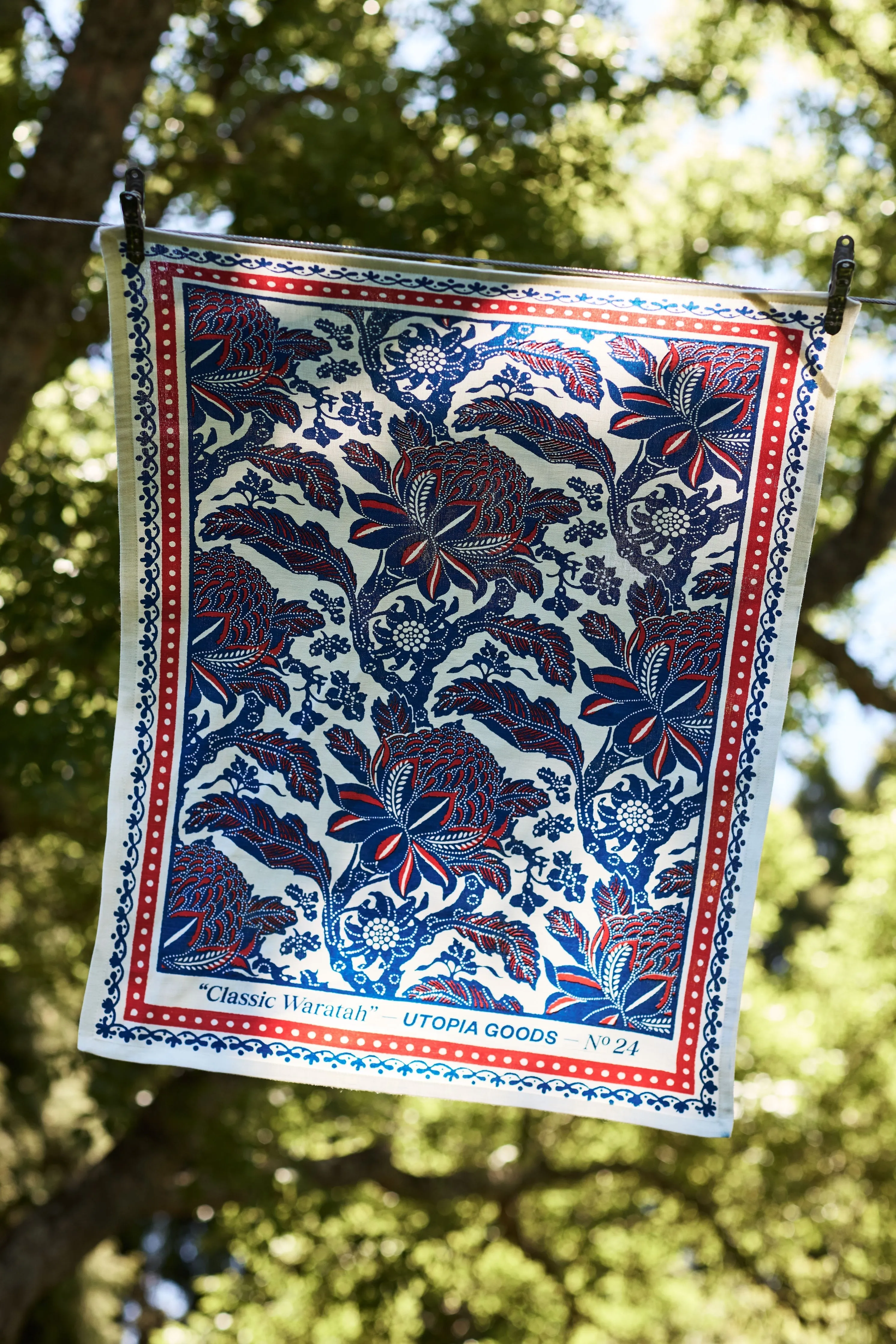 Waratah Red and Blue Teatowel No. 24