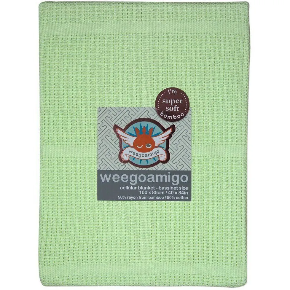 Weegoamigo Bassinet Cellular Blanket - Lime Tree