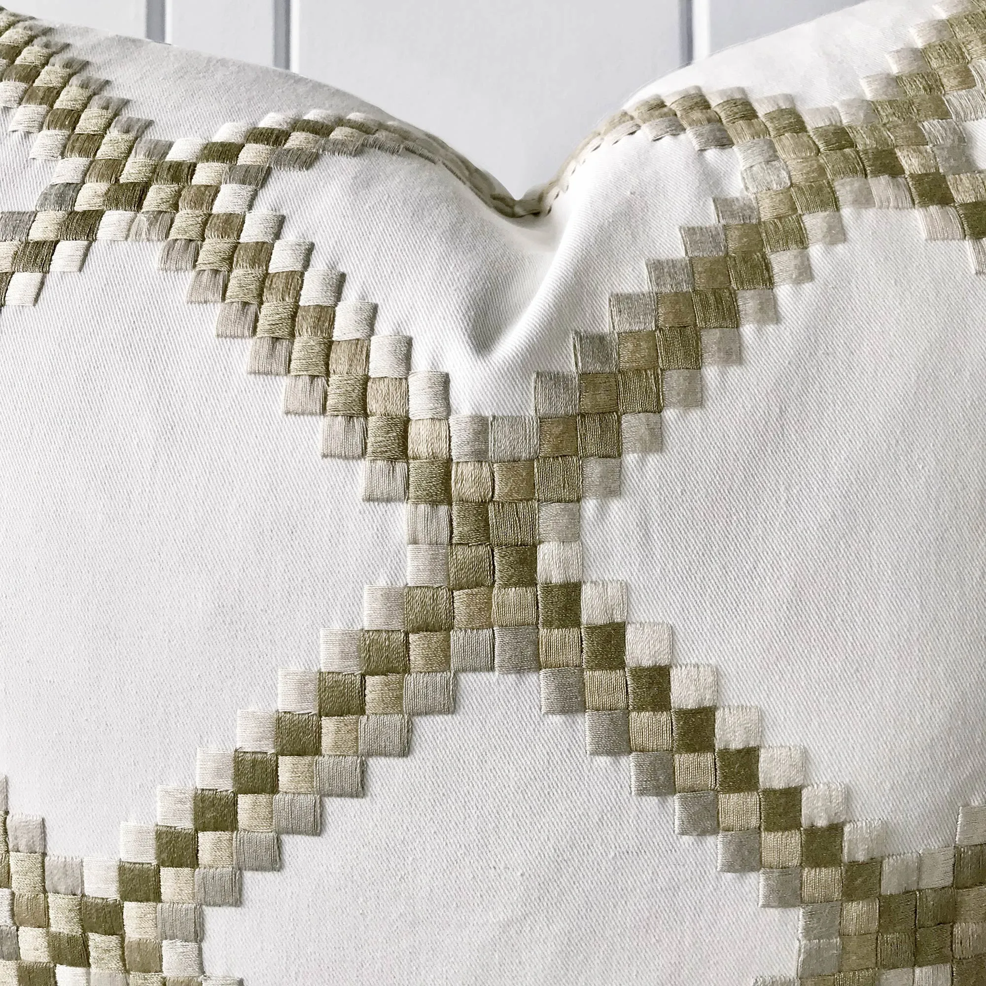 White Basketweave Throw Pillow Cover 22x22