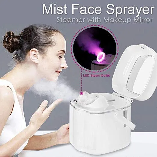 ZENY™ Facial Steamer Hot Mist SPA Moisturizing with Makeup Mirror Home Salon Spa Equipment